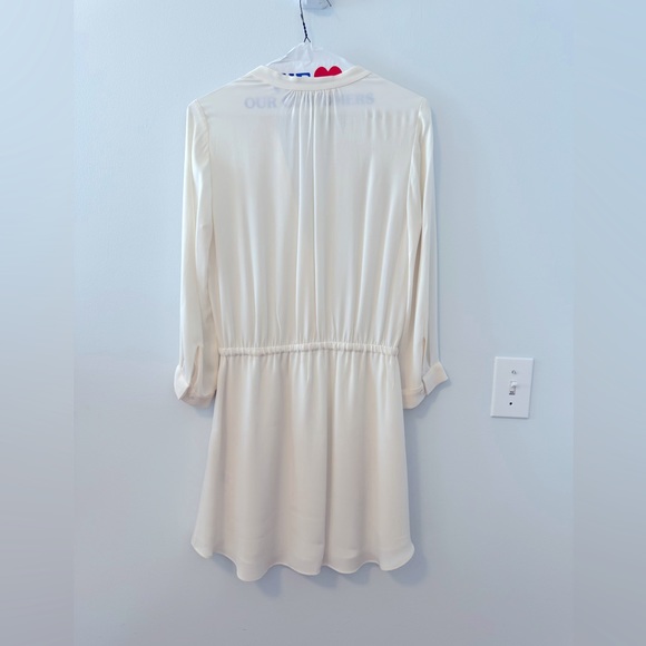 Aritzia Babaton 100% Silk Long Sleeve Bennett Mini Dress in White/Cream - Small - Picture 7 of 15